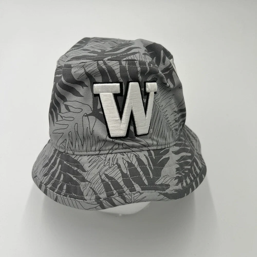 Adidas‎ Bucket Hat Gray Leaf Print 